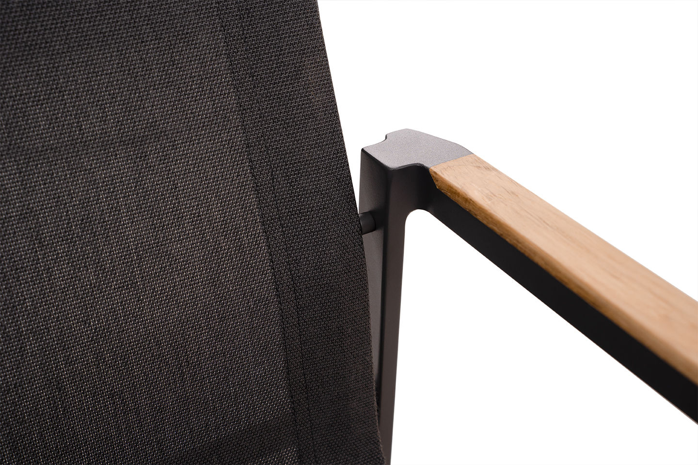 Cube Alu Stacking Chair, teak arm, Slate